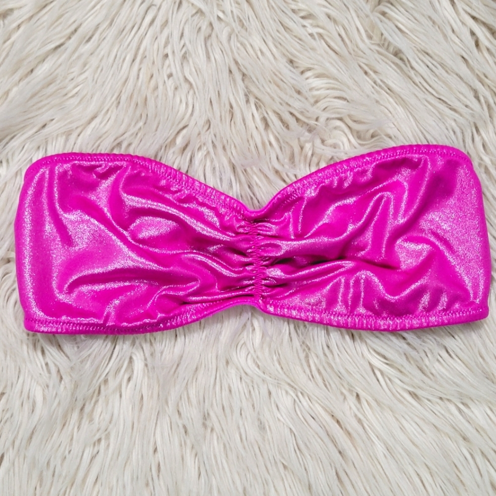 PINK Victoria's Secret Shiny Pink Bandeau Size Medium